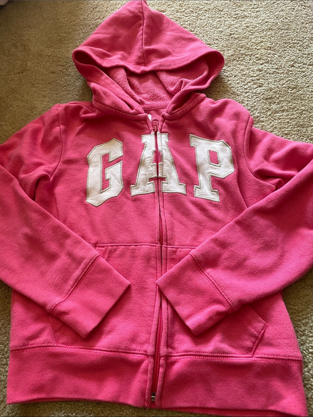 GAP Girls Bright Pink Hooded Zip Sweatshirt